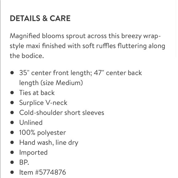 Band of Gypsies London Floral Maxi Dress Small NWT - Picture 5 of 8